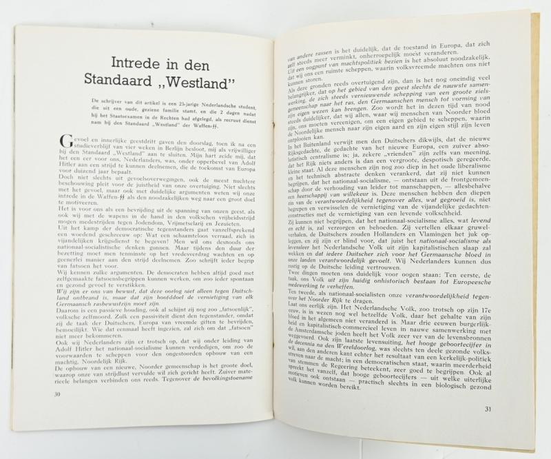 Dutch SS Recuitment booklet 'De Weg tot Germaansche Lotsverbondenheid Opleidingskamp Sennheim'
