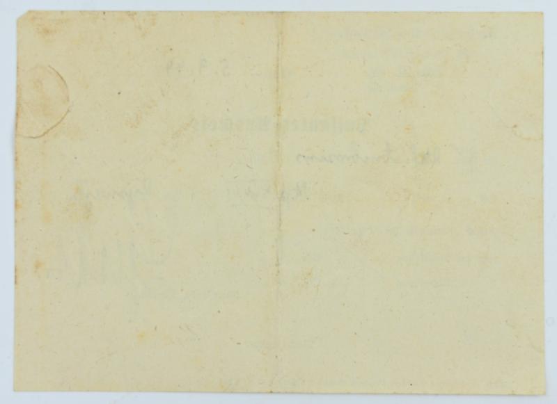 Dutch Waffen-SS Headquarters Visitors ID Card