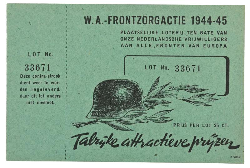 Dutch SS/ WA Lottery Ticket