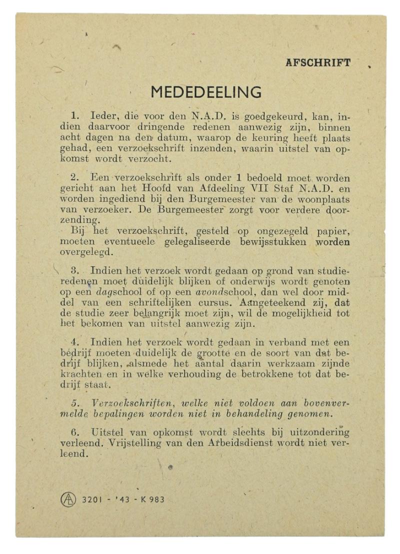 Dutch NAD Member Application Information Leaflet