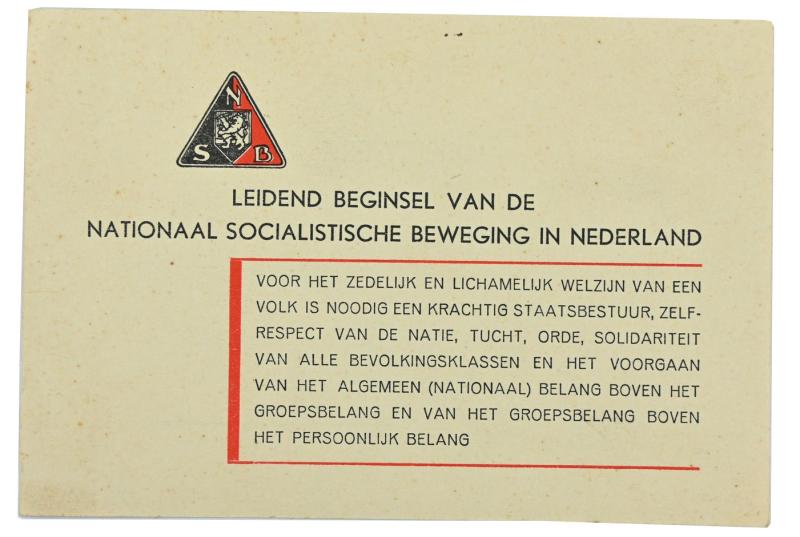 Dutch NSB Postcard / Party Information