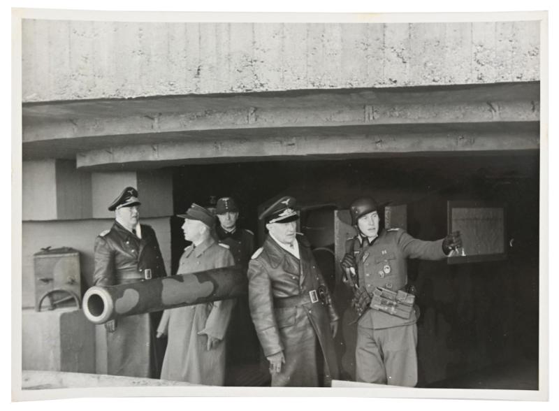 German Press Photo 'Friedrich Christiansen Inspecting the Westwall at 'De Beer' Holland'