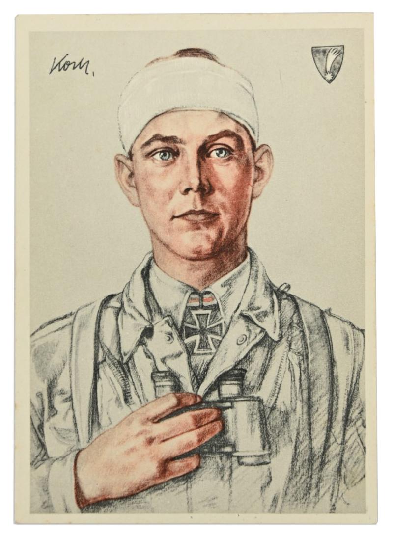 German Postcard of Fallschirmjager Major Koch