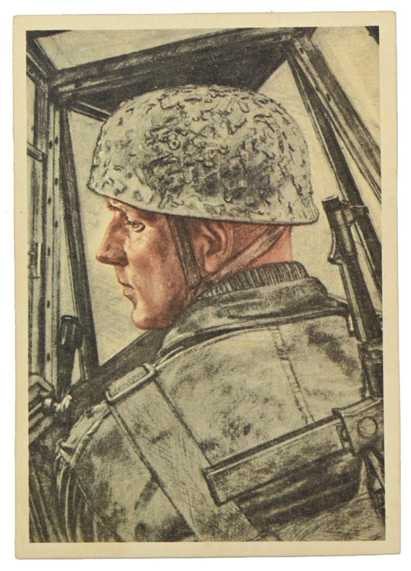 German Postcard of Fallschirmjager Leutnant Fulda