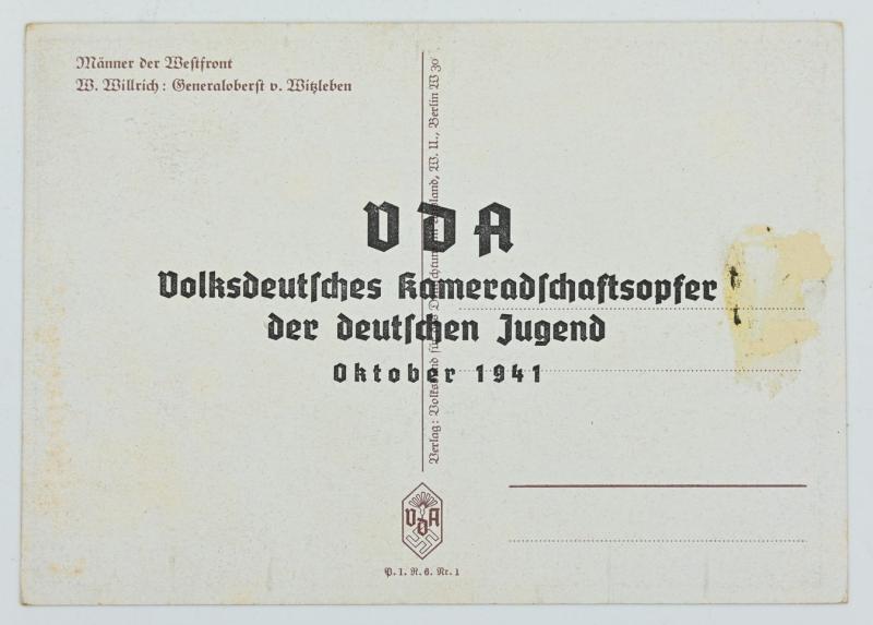 German WH Postcard 'Generaloberst von Witzleben