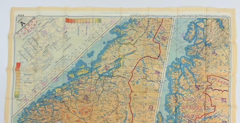USAAF WW2 Pilot Escape Map FGS A&B Sheet A/E