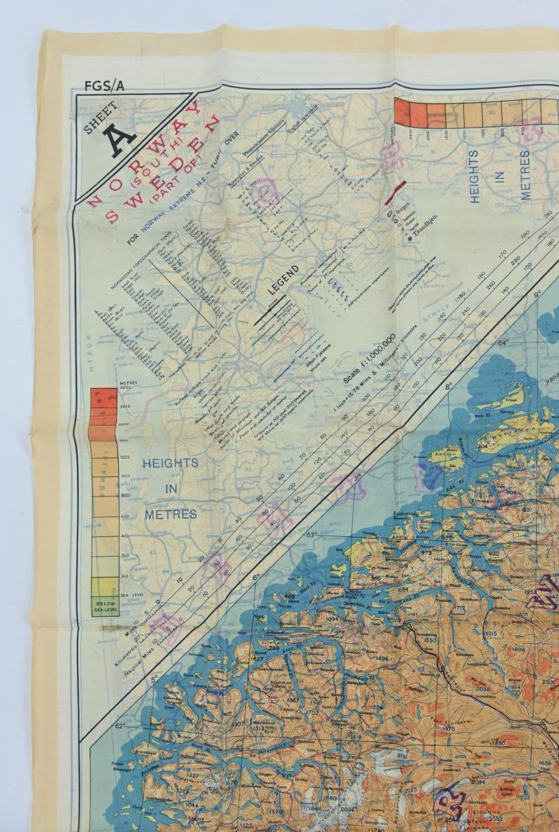 USAAF WW2 Pilot Escape Map FGS A&B Sheet A/E