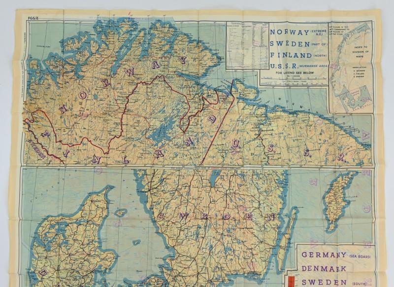 USAAF WW2 Pilot Escape Map FGS A&B Sheet A/E