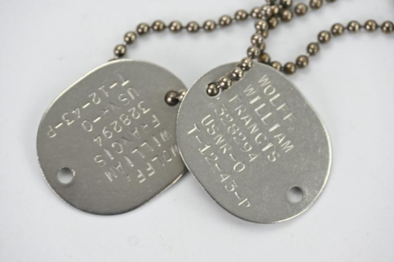 US Navy WW2 Dog-tag set 'William F. Wolff'