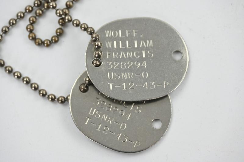 US Navy WW2 Dog-tag set 'William F. Wolff'