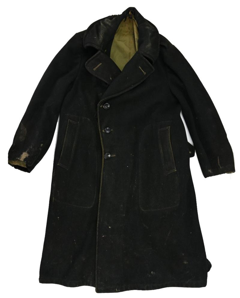 US WW2 EM Dyed Black Greatcoat