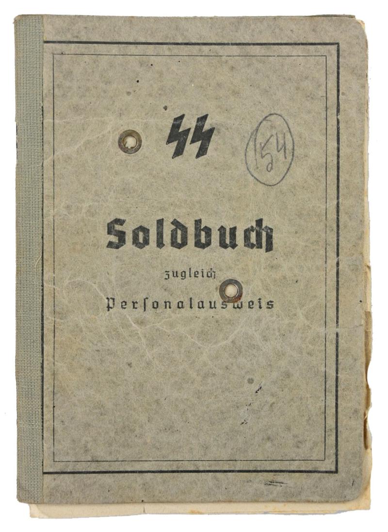 German Waffen-SS Soldbuch SS-hauptsturmführer Erwin Fellner