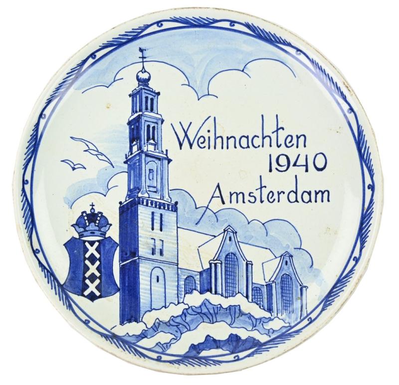 German Christmas Remembrance Plate 'Amsterdam 1940'