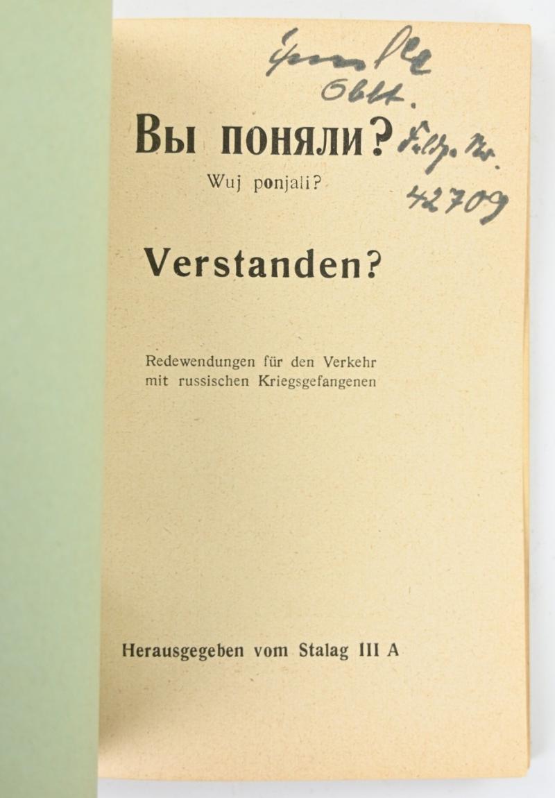 German WH Russian POW Translation Booklet Stalag XII C