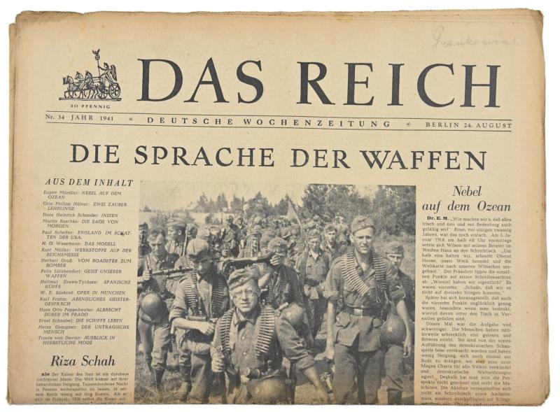 German Newspaper “Das Reich” August 1941