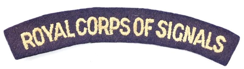 British WW2 Royal Corps of Signals Cloth Shoulder Title