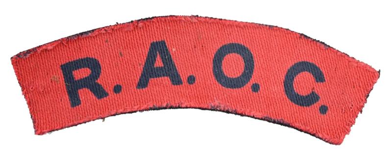 British WW2 RAOC Printed Shoulder Title