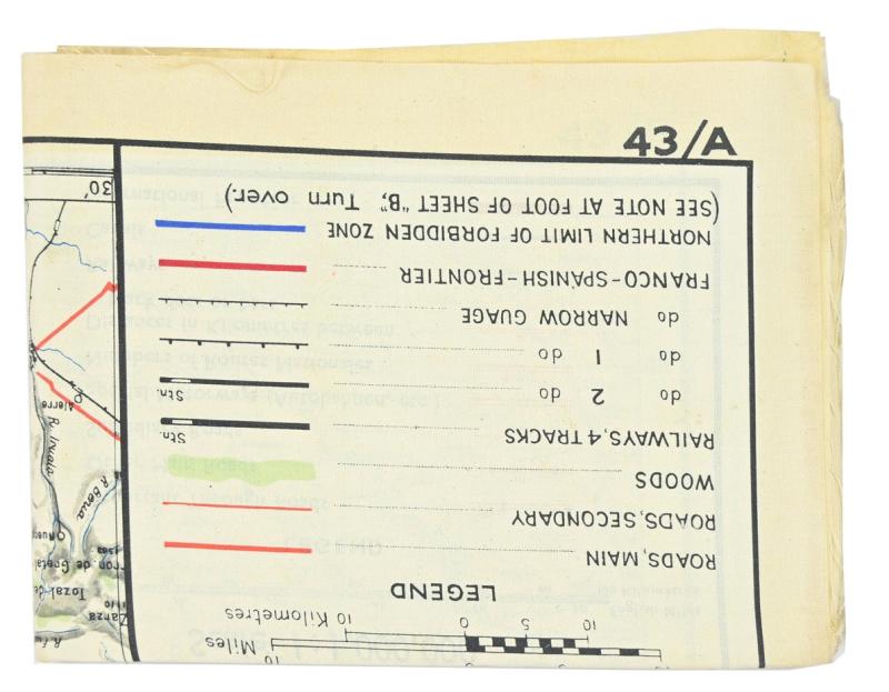 USAAF WW2 Pilot Escape Map 43A/B