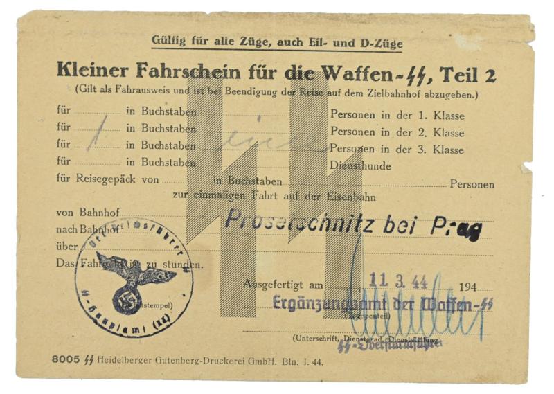 German Waffen-SS Drivers License Paper