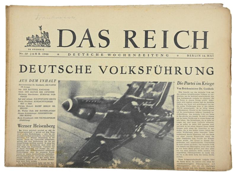 German Newspaper “Das Reich” May 1944