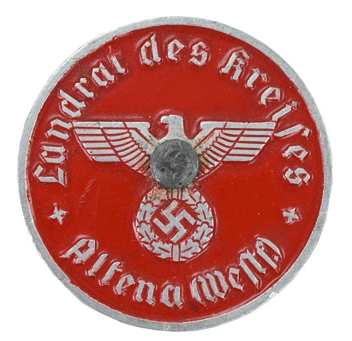 German Third Reich License Plate Tag 'Altena'