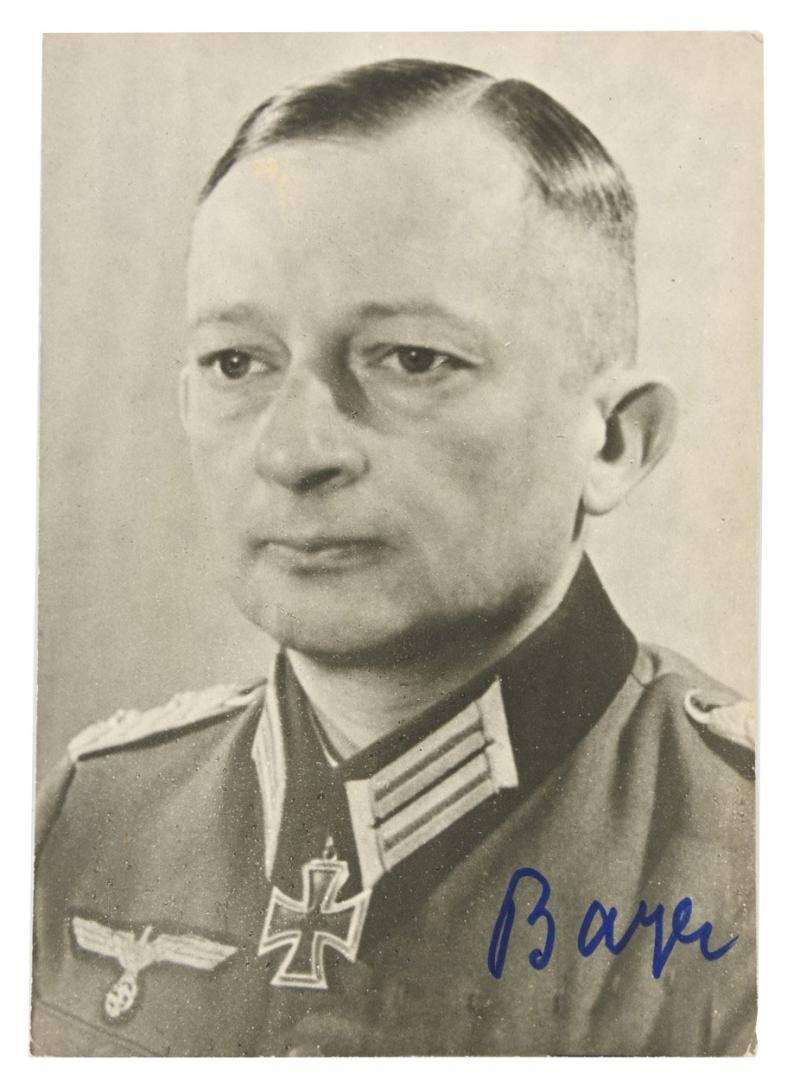 Signature of Wehrmacht Heer KC Recipient 'Heinz Bayer'