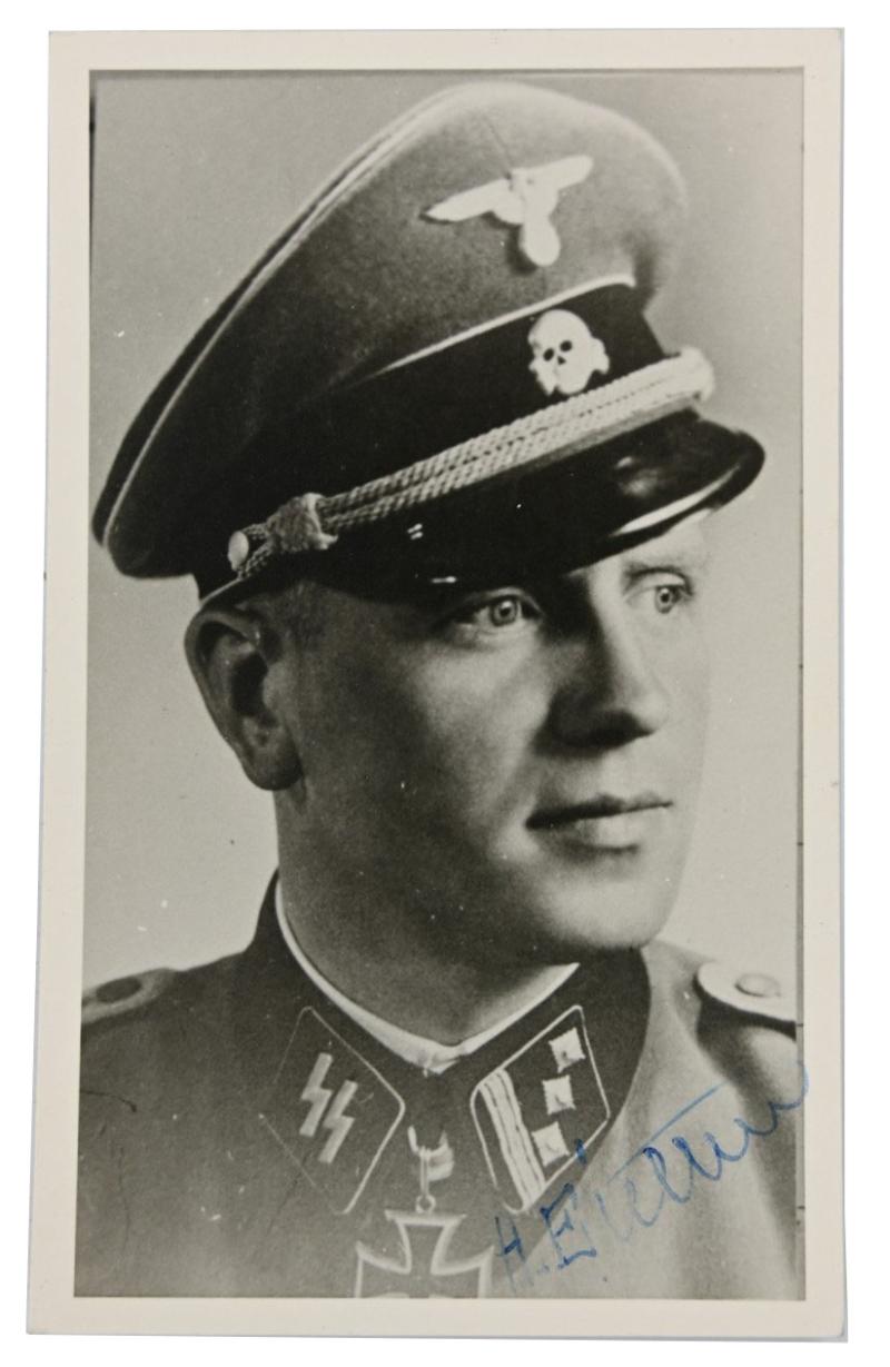 Postcard with Signature of Waffen-SS KC Recipient 'Hugo Eichhorn'