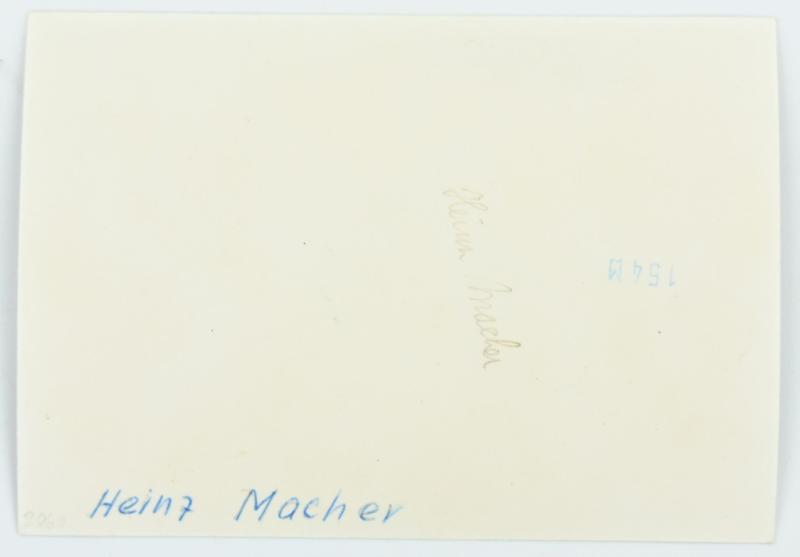Signature of Waffen-SS Knight's Cross and Oakleaf Recipient 'Heinz Macher'