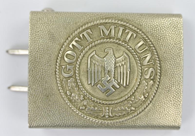 German WH Nickle-Silver Beltbuckle 'Left facing eagle'