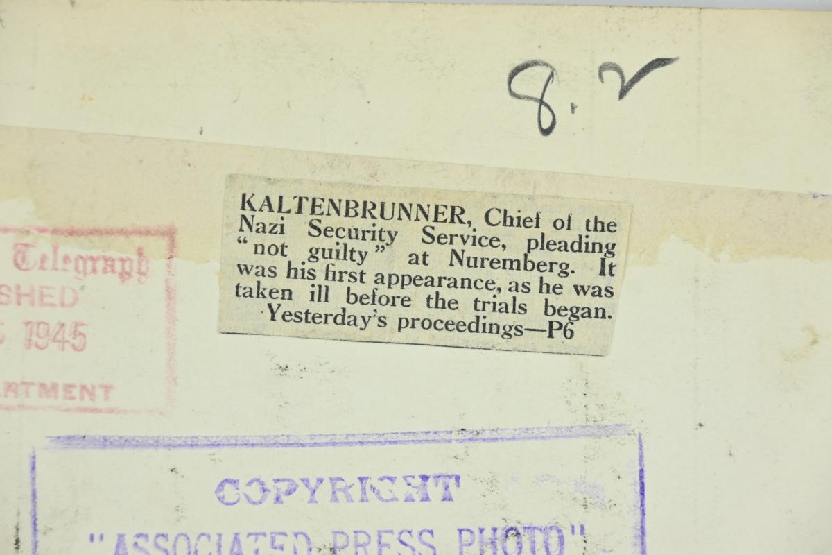Allied Nuremberg War Trails Picture 'Ernst Kaltenbrunner'