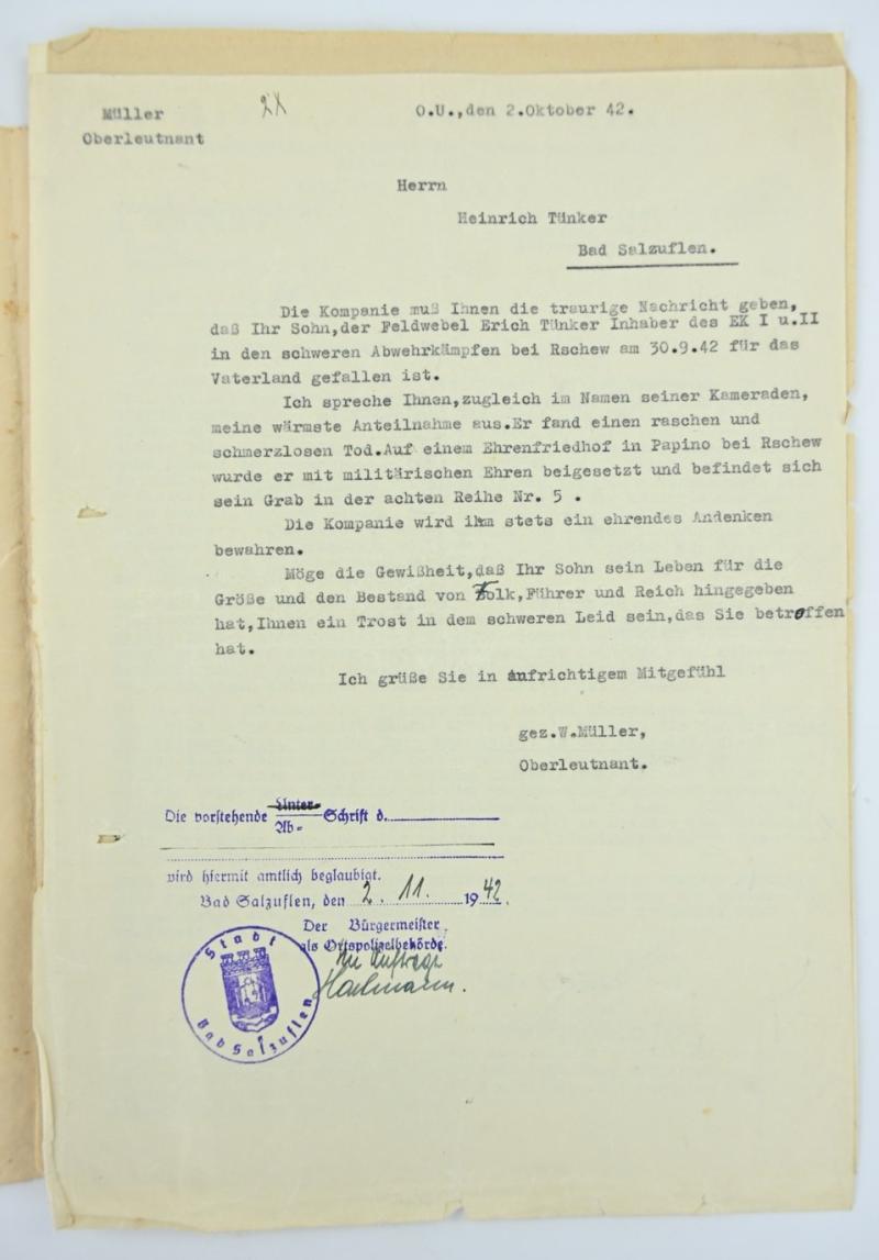 German WH Deatch Certificates and Documents G.R.266