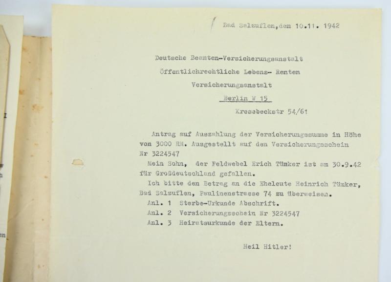 German WH Deatch Certificates and Documents G.R.266