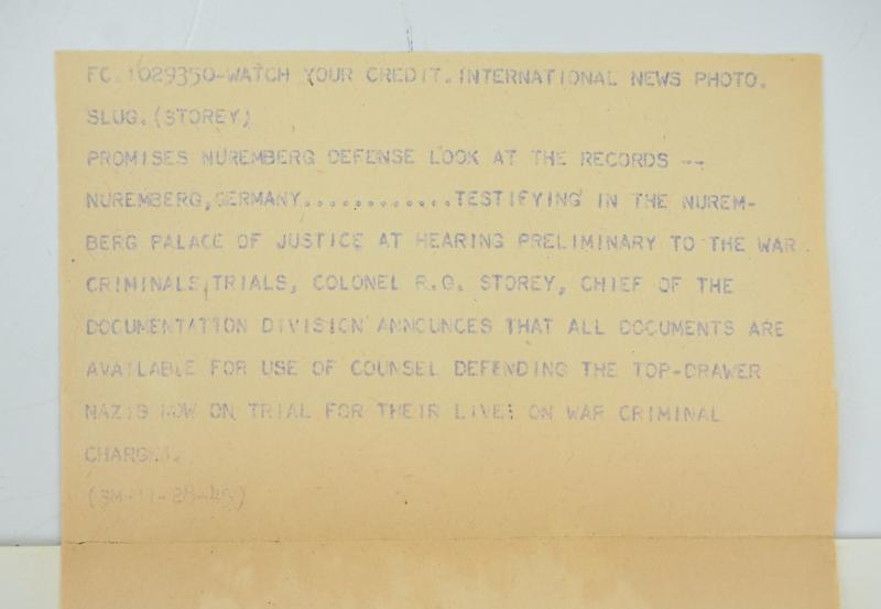 Allied Nuremberg War Trail Press Photo