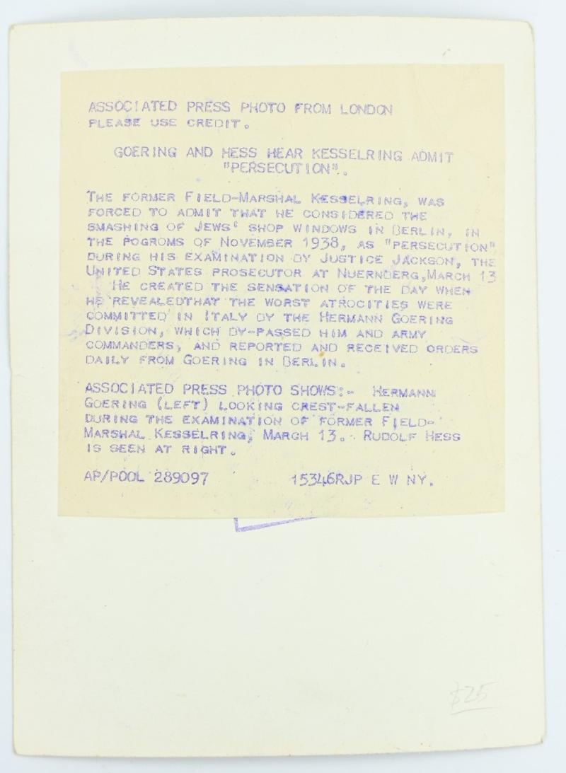 Allied Nuremberg War Trails Picture 'Göring and Hess'