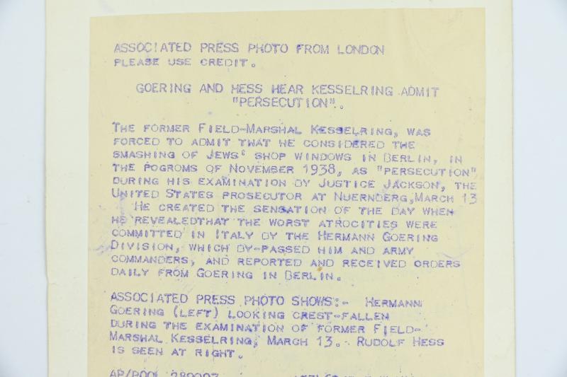 Allied Nuremberg War Trails Picture 'Göring and Hess'