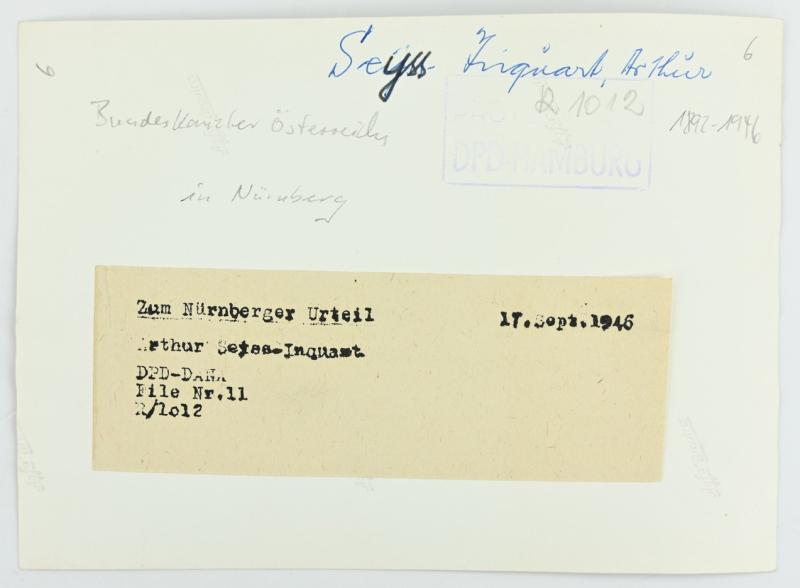 Allied Nuremberg War Trails Picture 'Arthur Seyss-Inquart'