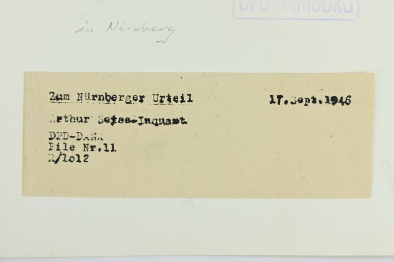 Allied Nuremberg War Trails Picture 'Arthur Seyss-Inquart'