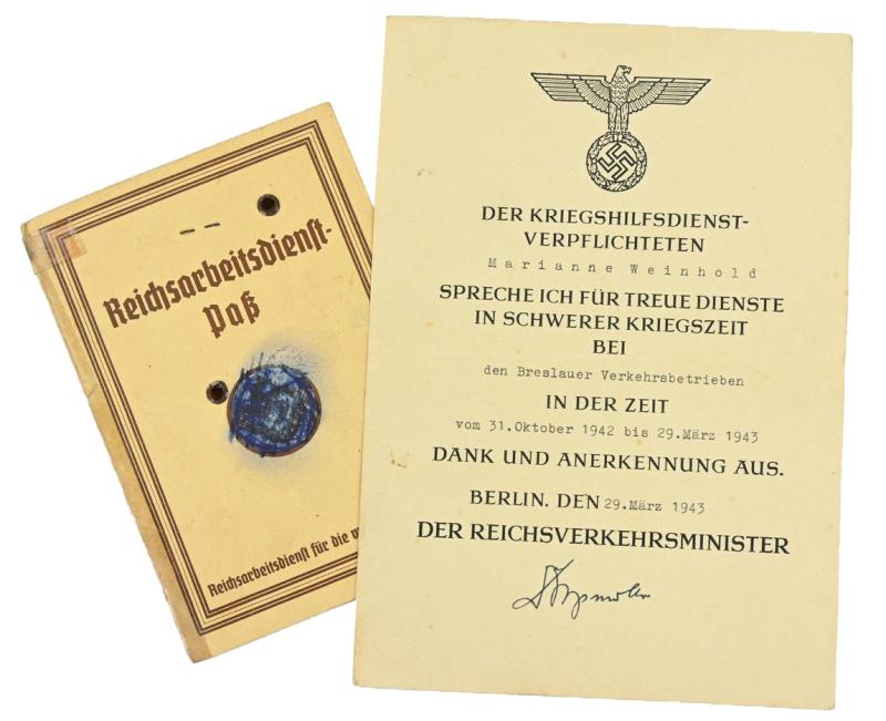 German RAD Good Conduct Certificate and Pass