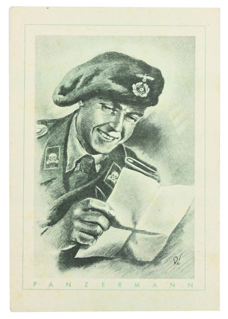 German WH Postcard 'Panzermann'