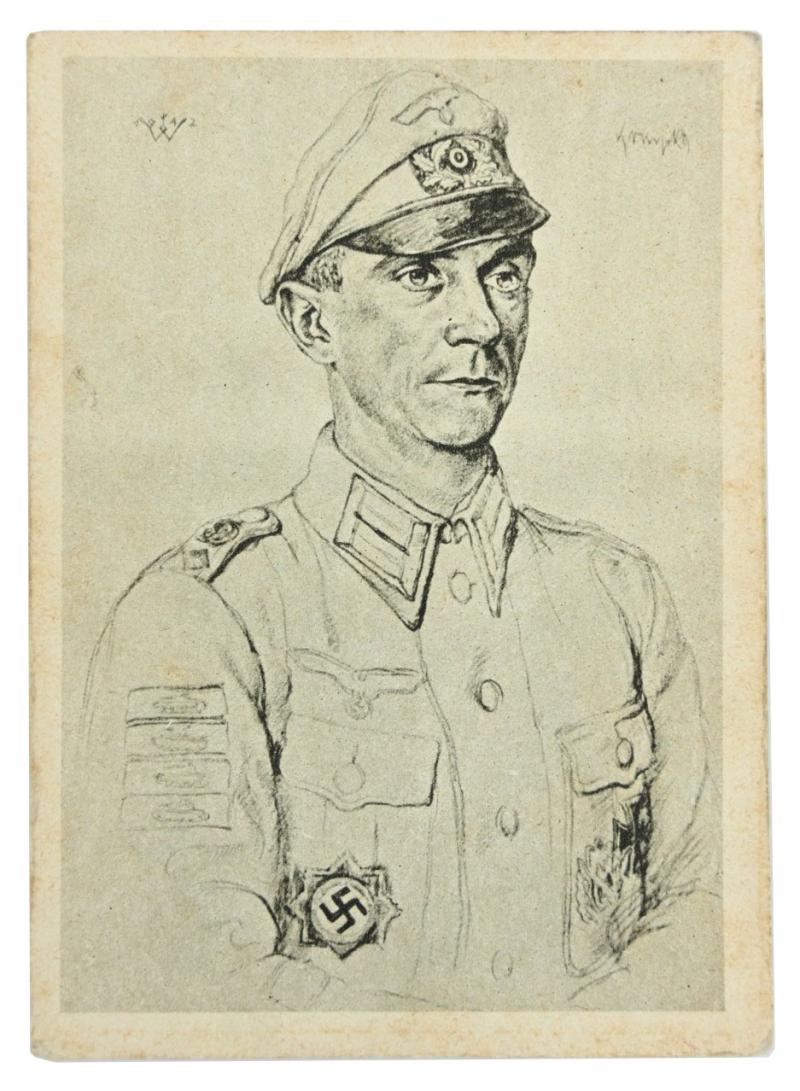 German WH Postcard 'Panzer Kampfer'