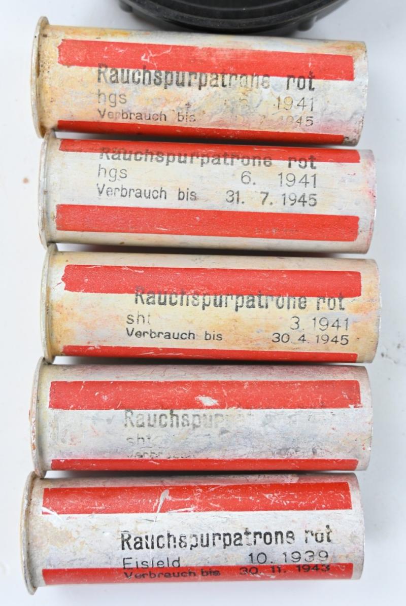 German WH Flare Gun Shell Container with Flare Shells