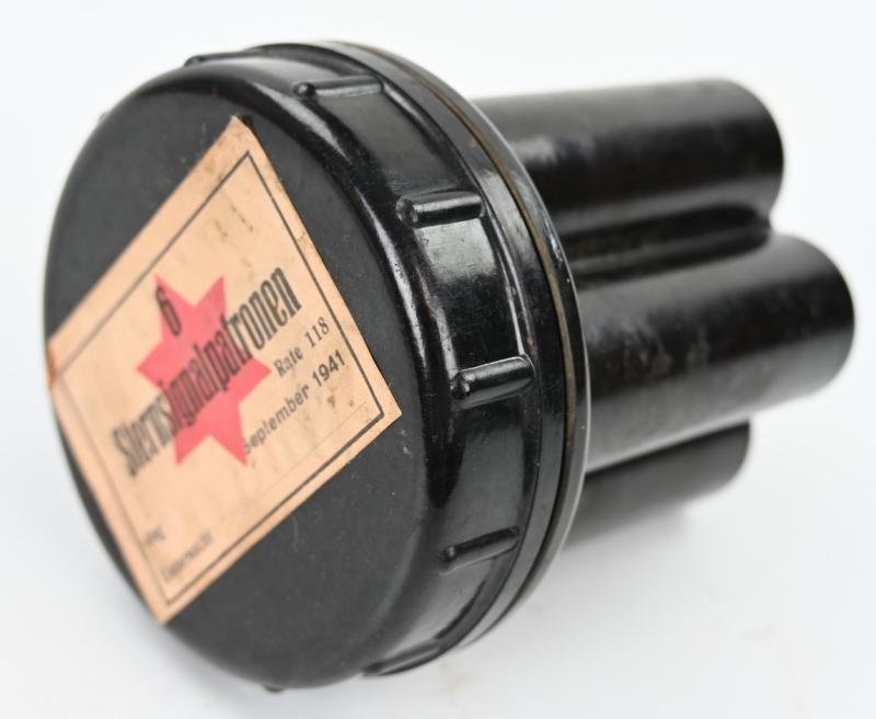German WH Flare Gun Shell Container with Flare Shells