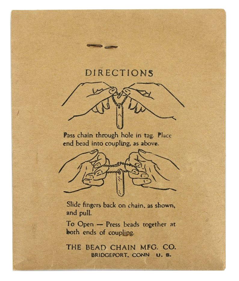 US WW2 Dog-Tag Chain in Pouch