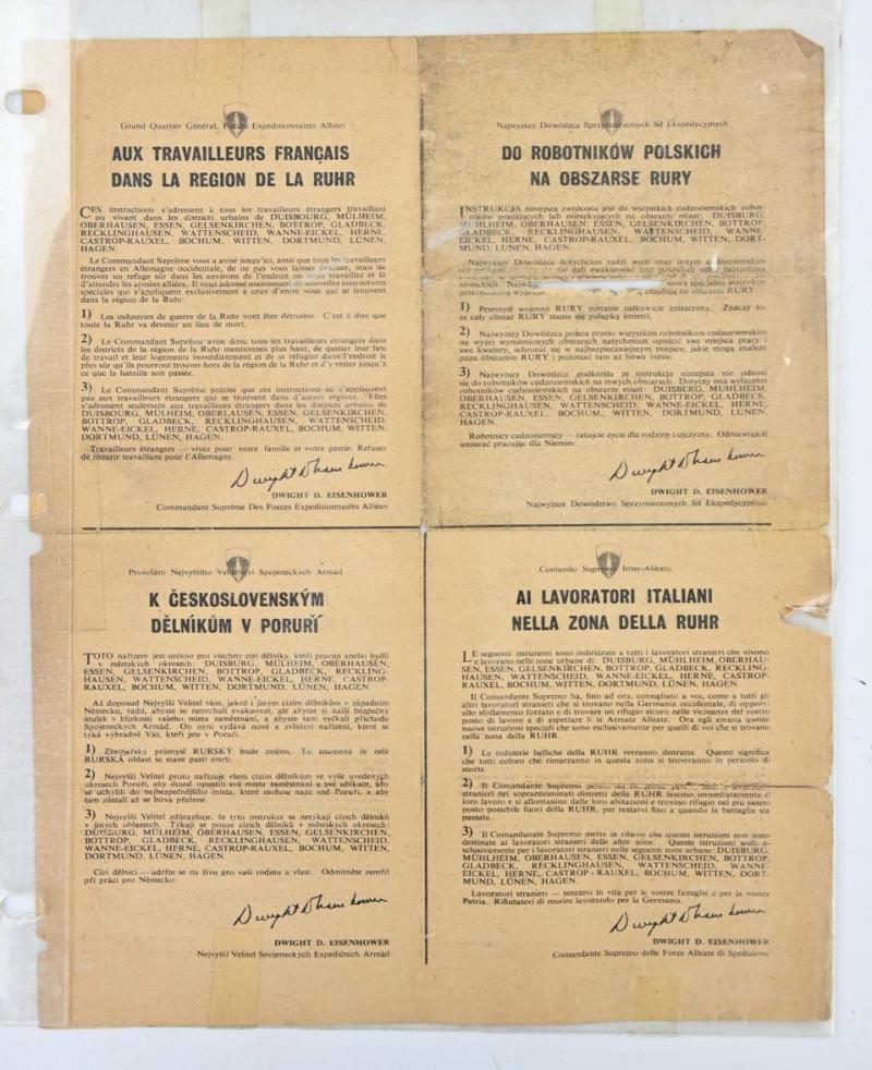 US WW2 Droppingsflyer Sheaf March 1945 'Ruhr Region'