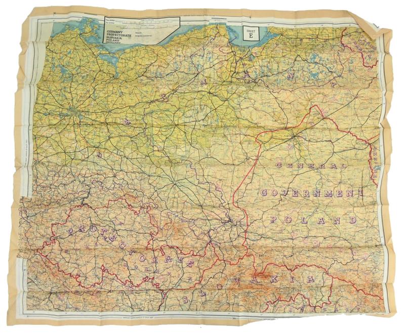 USAAF WW2 Pilot Escape Map 43E/F