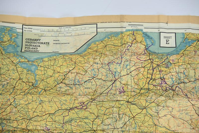 USAAF WW2 Pilot Escape Map 43E/F