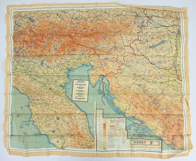 USAAF WW2 Pilot Escape Map 43E/F