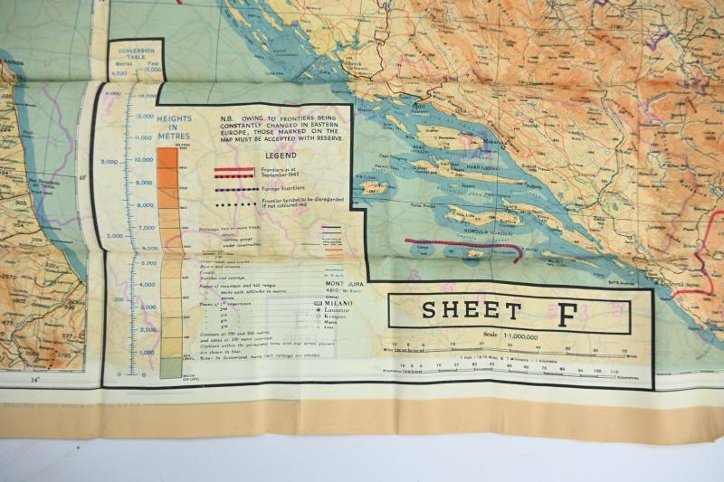 USAAF WW2 Pilot Escape Map 43E/F