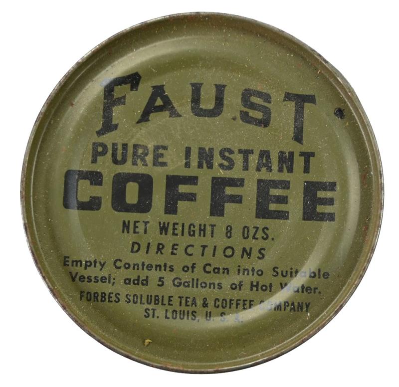 US WW2 Faust Coffee Tin Can