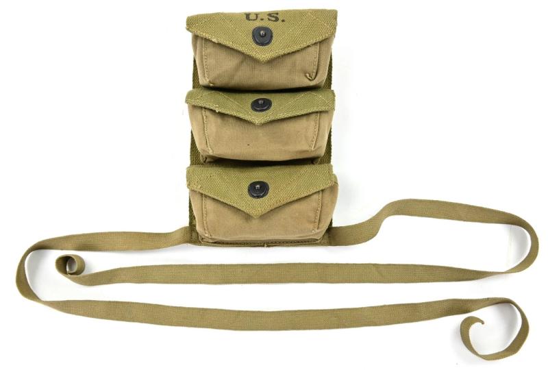 US WW2 3-Pocket Grenade Pouch 1944